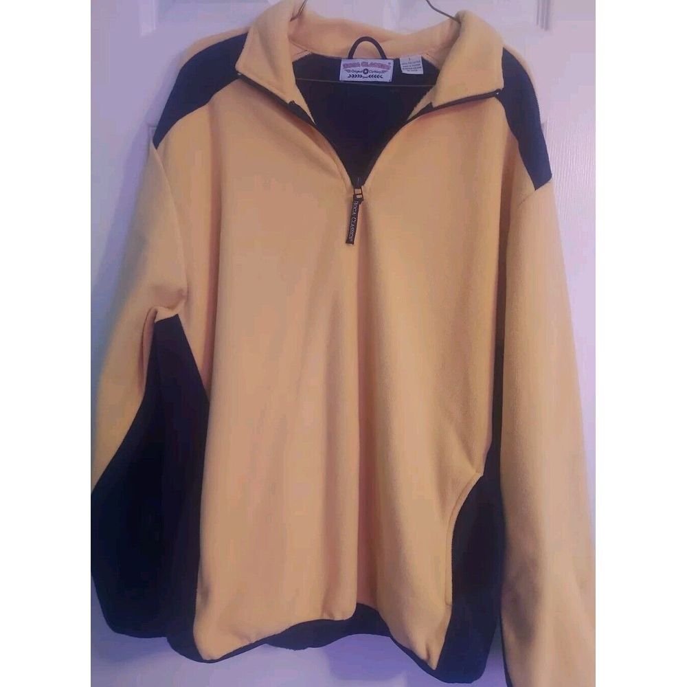 Boca Classics Mens 1/4 Zip Color Block Fleece‎ Pullover Side Pockets